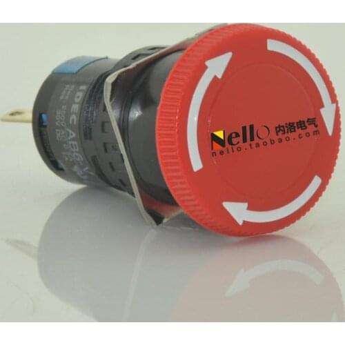 [ SA ]Izumi IDEC 16mm genuine emergency stop button switch AB6M-V1R rotation reduction 1a1b--10PCS/LOT