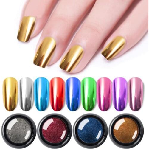 Pro 12 Colors Metal Mirror Glitter Nail Art Powder Pigment Decor Manicure Tool Manicure Powder Sequin Nail Glitter MakeupGlitter