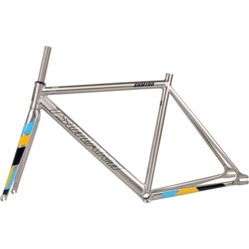 TSUNAMI High Quality Aluminum Fixed Gear Frame Fork Road Track 700c 50cm 52cm 54cm 56cm Fixie frame Track Bicycle Frameset