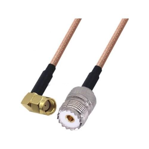 RP-SMA Male Right Angle to UHF PL259 Female Connector Pigtail Jumper RG316 Cable 50 ohm