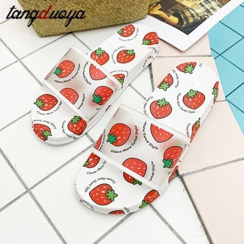 Summer Slippers шлепанцы женские Women Slides Women Shoes Cartoon Fruit Strawberry Pineapple peach slides Sandals Beach Slides