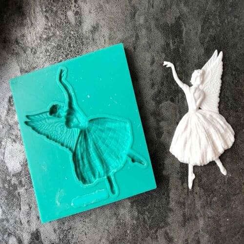 Ballet Wing Girl Cake Tool baking silicone mold hightemperature DIY chocolate cake decoration fondant Epoxy silicone mold J059