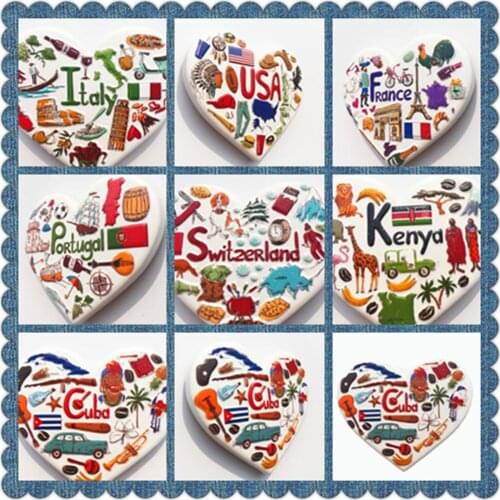 United States, Britain, Germany, France, Italy, Cuba, Kenya creative refrigeratorsticke decoration articles handicraft