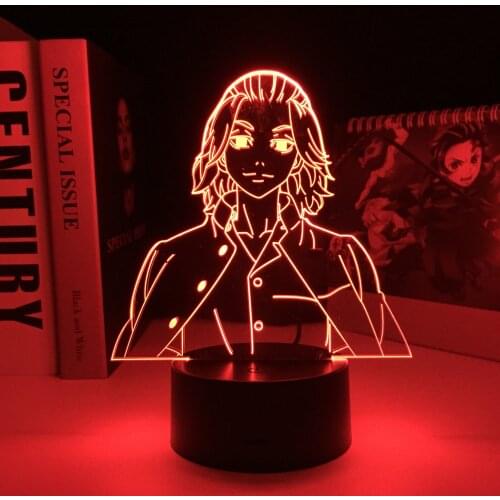 Tokyo Revengers Mikey 16 Colors Remote 3D LED Lamp for Child Birthday Gift Bedroom Decor Night Light Anime Room Table Light