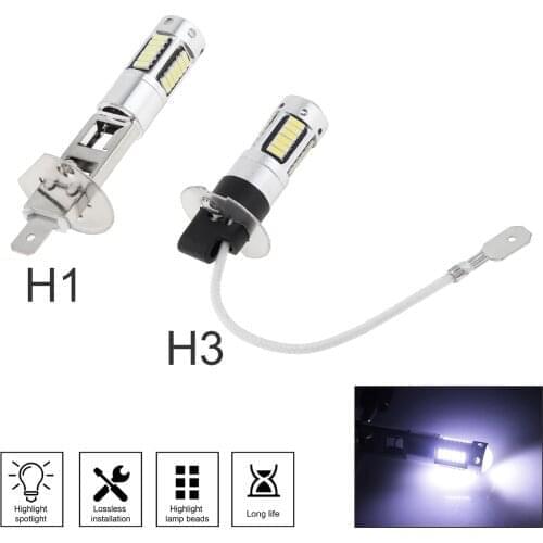 H1 H3 Universal Canbus Super Bright LED Bulb Car Fog Light Headlight 4014 30SMD 12V 6000K Running Light Auto Motorcycle Lamp