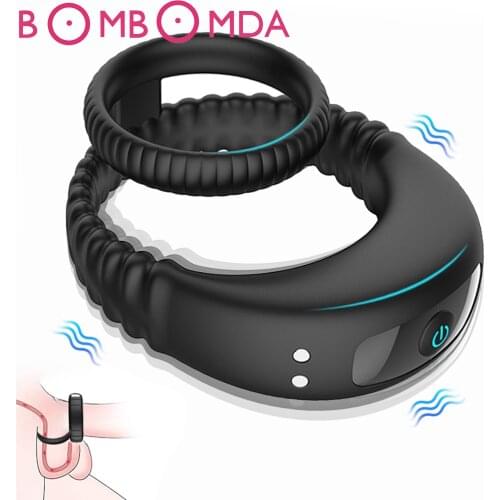 Vibrating Penis Ring Scrotal Binding Delay Ejaculation Clitoris Stimulation Male Chastity Device Cock Ring Sex Toys for Men