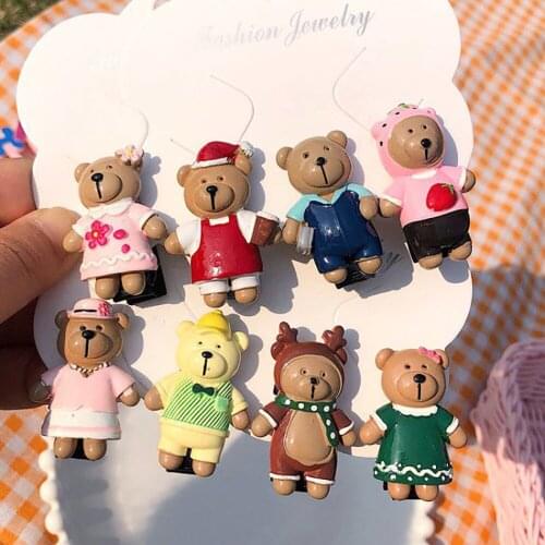 Korean Fashion Cute Bear Hair Clip Resin Sweet Cartoon Lovely Girls Bang Clip Student Bangs Clip Headwear Hair Accessories