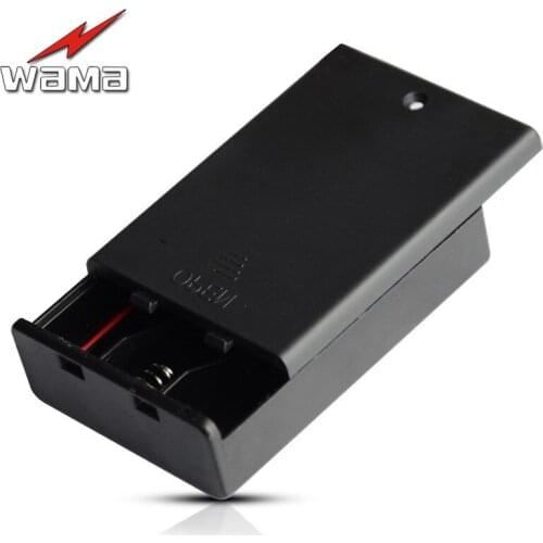 3-Slot AA Battery 4.5V Charging Box with Cap Clip Wire Length 120mm 3 Slots Storage Holder Boxes Case for Toys With Wire Lead
