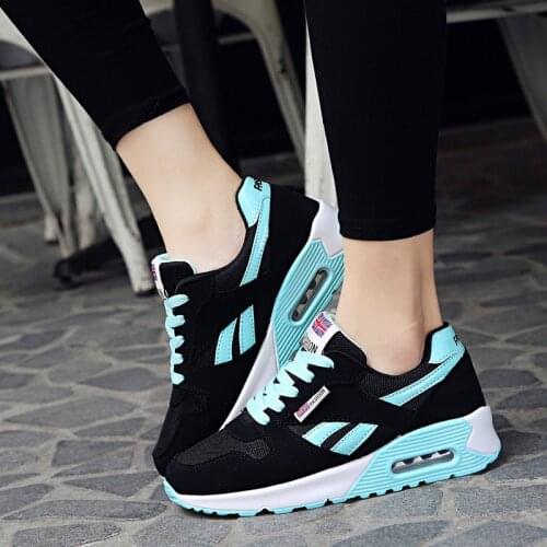 2021 Women Air Cushion Sports Shoes Outdoor Running Lace Up Ladies Shoes Woman Sneakers Tenis Feminino Casual Flats