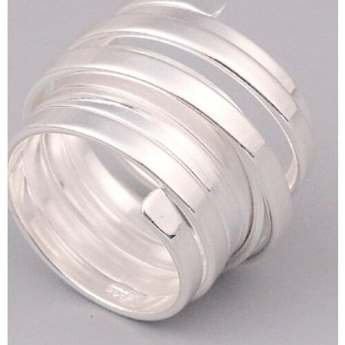 BOCAI New solid 925 sterling silver women ring, multi-ring cross, winding elastic ring s925 silver Female ring