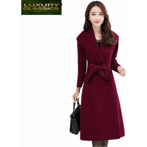 Women Coat 100% Wool 2021 Fashion Autumn Jackets Long Elegant Coats Ladies Spring Winter Jacket Casaco Feminino LWL644