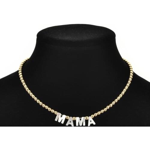 ZMZY Luxury Choker Gold Color Beads Necklace New Style Shell Letter MAMA Necklace For Women Bohemian Jewelry Gifts