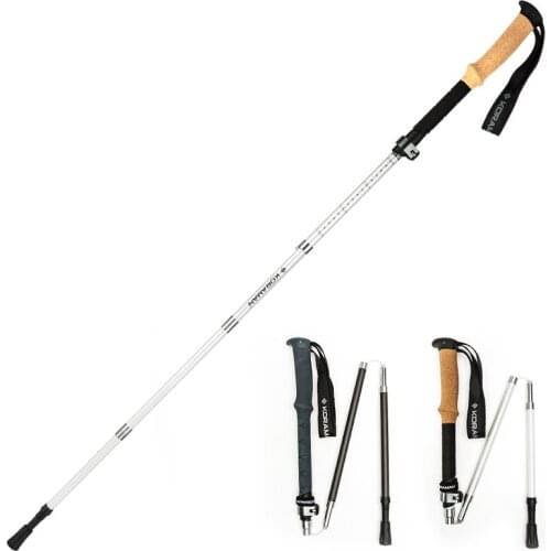 1 Pair Folding Nordic Trekking Poles Ultralight Carbon Fiber Hiking Walking Sticks Telescopic Outdoor Camping Cane