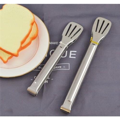 1pc Stainless Steel Food Tongs Anti Heat Bread Clip Pastry Clamp Barbecue Tongs Kitchen Utensils Tools BBQ Tools Accessories