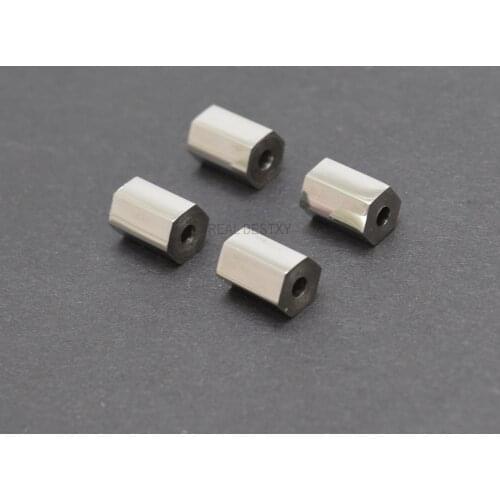 10Pcs/lot Custom Logo Polished Hexagon Stainless Steel Spacer Beads For Jewelry Making DIY Charm Tube Beads Bracelet Necklace