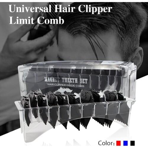 10Pcs Universal Hair Trimmer Limit Comb Strong Magnetic Buckle Wahl Hair Clipper Guide Limit Comb With Case Styling Accessories