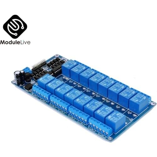 DC 5V 12V 16 Channel 16-CH Relay Shield Module with Optocoupler LM2576 Microcontrollers Power Relay For Arduino Smart Home