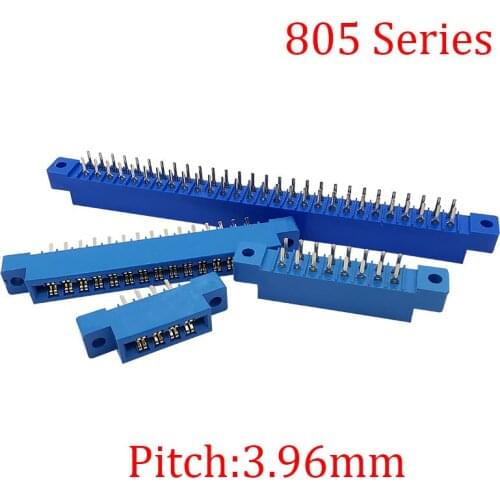 2Pcs 805 Serie Strip Cable Connector 3.96mm Pitch Female Socket PCB Mount Card Edge Wire Adapter 8/12/16/20/24/30/36/44/56/72Pin