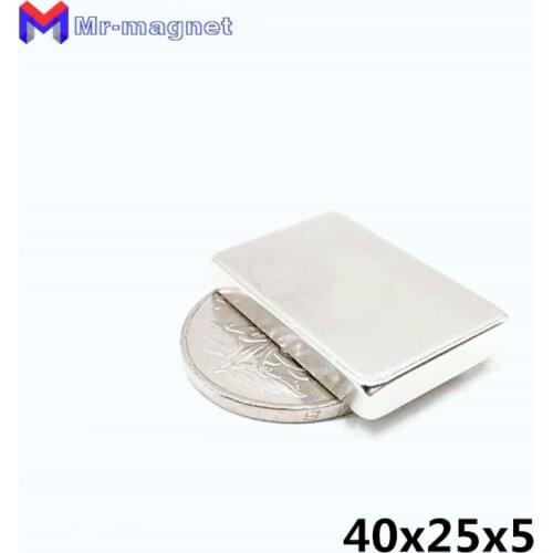 20pcs 40x25x5mm Super strong neo neodymium magnet 40x25x5, NdFeB magnet 40*25*5mm, 40mm x 25mm x 5mm magnets 40mmx25mmx5mm