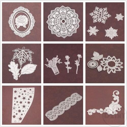 29 Styles) Flowers Lace Metal Cutting Dies Embossing Mold DIY Scrapbooking Album Paper Craft Mould Cards Blade Punch Stencils