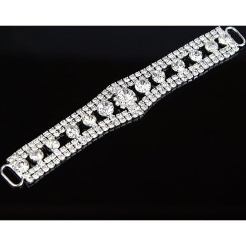 30 Pcs 13*2cm Rhinestone Bikini Connector Buckle Metal Chain for Swimming Wear Wholesale