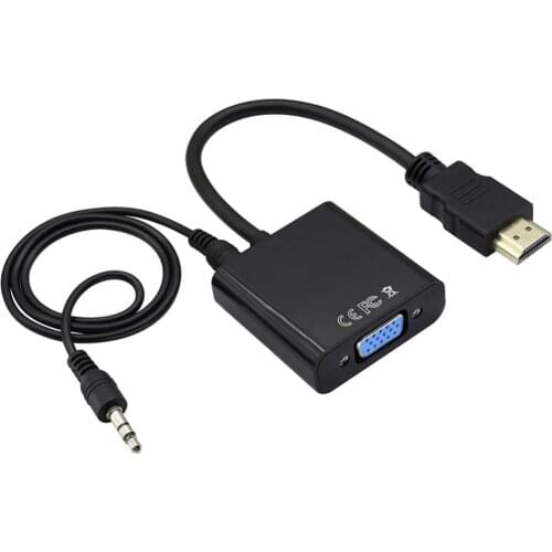 Bluelans 1080P HDMI-compatible to VGA Audio Adapter Cable Converter for TV HD PC Monitor Laptop