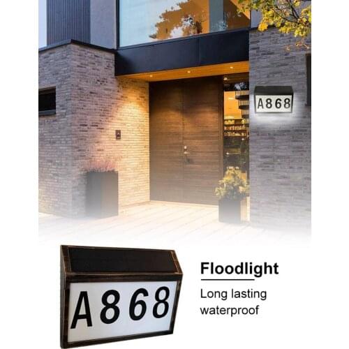 House Numbers Solar Powered Light Address Sign LED Solar Lamp Waterproof Plaque Lighting For Home Yard Street Solar Light