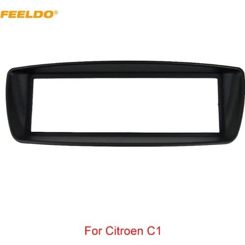 FEELDO Car 1Din CD Radio Panel Fascia Frame For Citroen C1 Toyota Aygo Peugeot 107 DVD Stereo Frame Dashboard Bezel Trim Kit