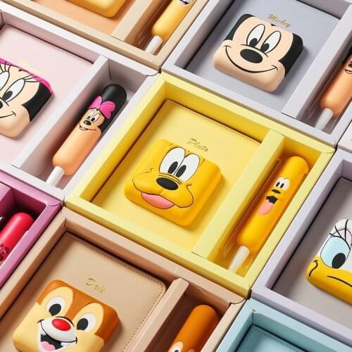 Disney cartoon office study notepad cute Mickey Minnie decompression pen student notebook set Children cartoon drawing notebook