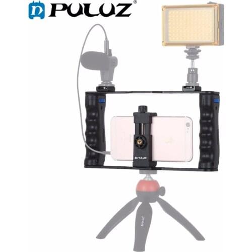 PULUZ Live Broadcast Smartphone Cage Video Rig Filmmaking Recording Handle Stabilizer Bracket