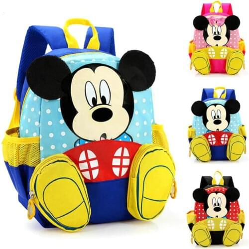 Disney Childrens Backpack Baby Kindergarten Cute Animal Cartoon Minnie Kids Mickey mouse bag for school