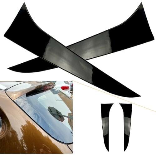 For BMW E84 X1 2009-2015 Car Rear Window Side Spoiler Canard Splitter Trim Cover Glossy Black ABS 2Pcs