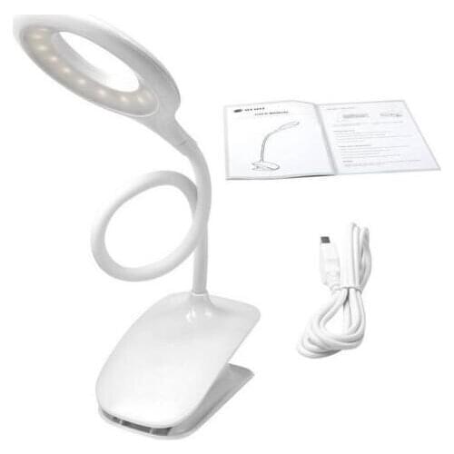 Flexible LED Desk Clip-On Lamp Bed Beside Eye Protection Reading USB Table Light
