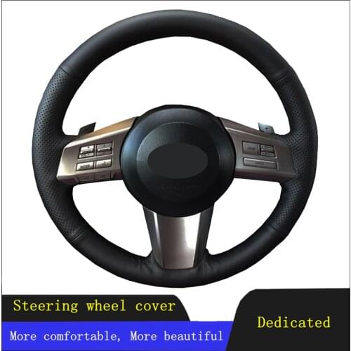 Car Accessories Steering Wheel Cover Black Hand-stitched Artificial Leather For Subaru Outback 2010 2011 2012 Legacy 2009-2012