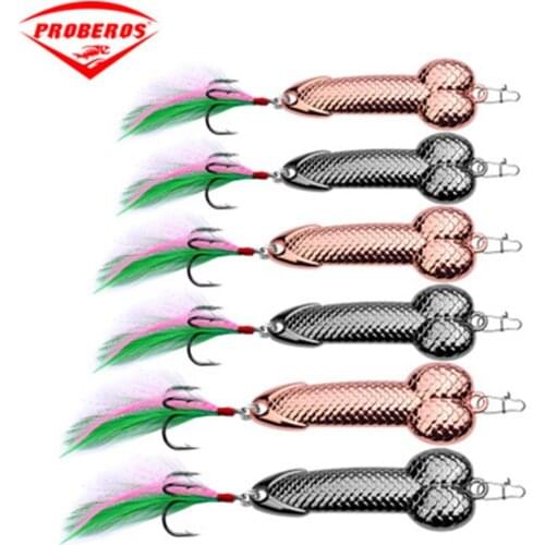 1Pcs Metal Fishing Lures Sequins Penis Spoon DD feather Hook Ultralight Artificial Hard Lure Wobbles Spinner Fishing Bait Tackle
