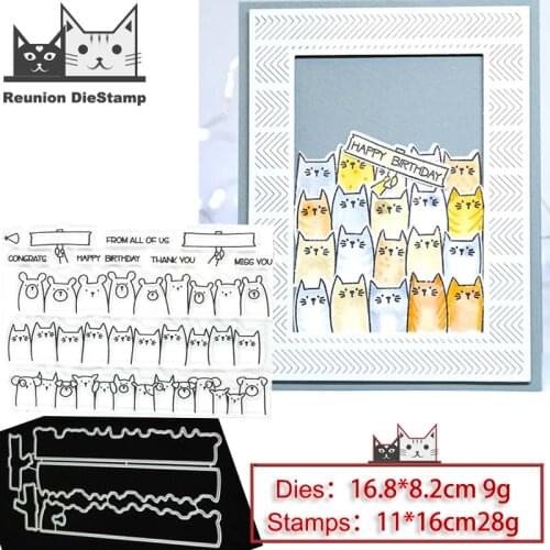 Reunion A Group Animals Metal Cutting Dies and Stamps Stencil for DIY Scrapbooking Photo Album Embossing Decorative Paper Card
