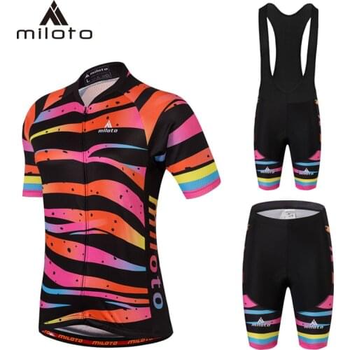 Miloto Women Cycling Sets Triathlon Suit Roupa Ciclismo Short Sleeve Bicycle Clothing Summer Quick Dry Maillot Ropa Ciclismo