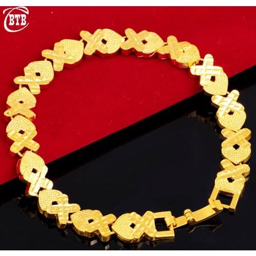 Muslim Fashion Gold Love Women Charm Bracelet Wedding Engagement High-end Jewelry Watch Chain Fadeless Bride Wedding Gift