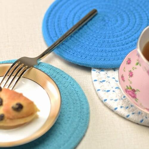 Kitchen Pot Placemat Holder Set Pure Cotton Thread Woven Fashion Coaster Heat Pad Pot Holder For Cooking And Baking New