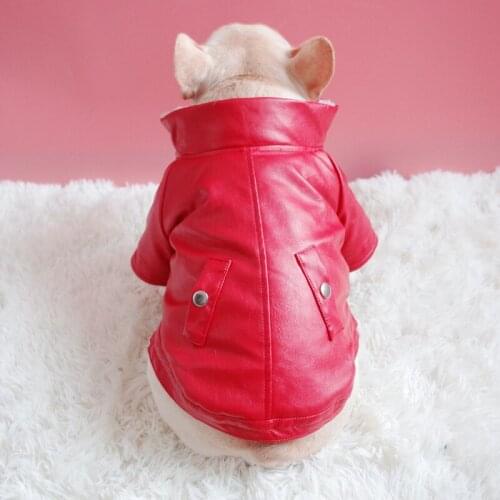 French Bulldog Clothes Winter Dog Coat Leather Jacket Pug Clothing Warm Pet Apparel Costume Poodle Pomeranian Schnauzer Outfit