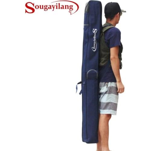 Sougayilang 1.6/1.7m Folding Portable Waterproof 1/2 layer Fishing Rod Carrier Canvas Fishing Pole Tools Storage Bag Case