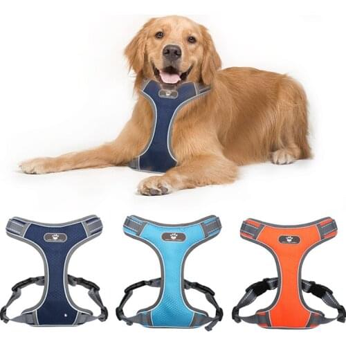 Puppy Cat Pet Dog Harness Breathable Mesh Nylon Dog Harness Strap Soft Walk Vest Collar For Small Medium Dog