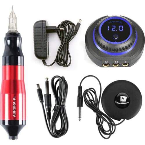 Professional Tattoo Machine Rotating Pen Tattoo Machine Set Mini Power Tattoo Foot Switch Supply Tattoo Kit biomaser tattoo kit