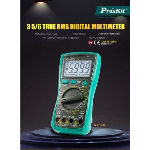 ProskitMT-1280 multimeter with digital display, high-precision automatic intelligent small portable electrician universal meter