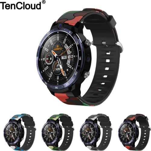 Camouflage Strap For Lemfo 12 Pro/LF28/LF26 Watch Band For Lemfo SG2/DTX/P8 Plus Replacement Wristband Silicone Bracelet Belt