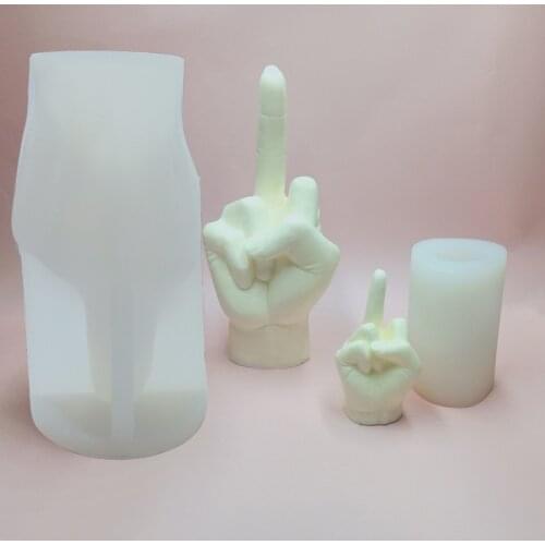 Silicone Candle Molds Gesture Modeling Design Mid Finger Candle Molds Artificial Hand Candles Diy Aroma Candle Making