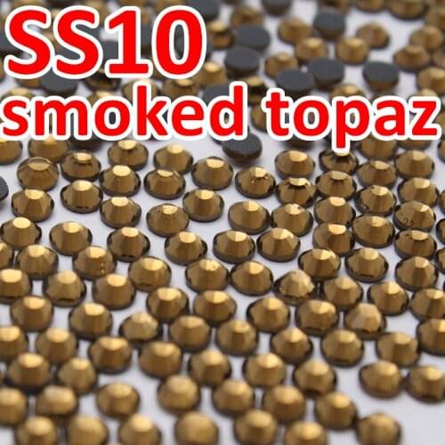 SS10 2.7-2.8mm,1440pcs/Bag Smoked Topaz DMC HotFix FlatBack Rhinestones,heat transfer Hot Fix iron-on garment crystal stones