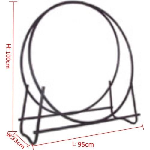 Firewood log rack hoop for Matches placed firewood storage rack firewood log holder round firewood rack Iron frame black