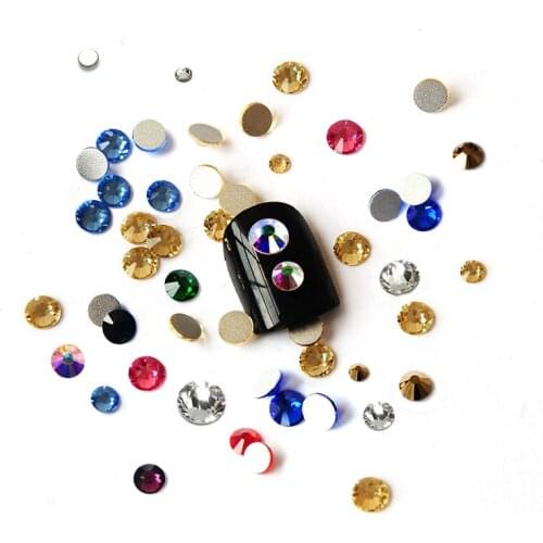 Different colors Non Hotfix Rhinestones Flat back Pixie Glass Strass DIY Clothes Shoes Bags Garment Decoration Nail Art Designs
