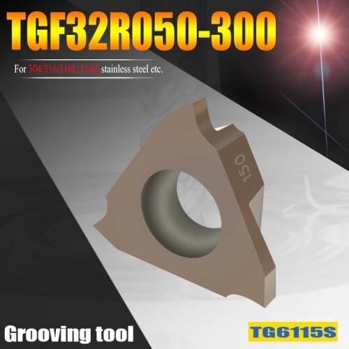 10pcs TGF32R050 TGF32R100 TGF32R150 TGF32R200 Lathe Turning Cutting Tools Grooving Cutter Inserts Blade Machining Metal Steel
